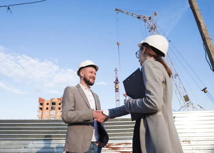 Real estate agents assisting with local property sales