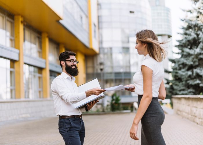 Commercial property selling agent marketing office space